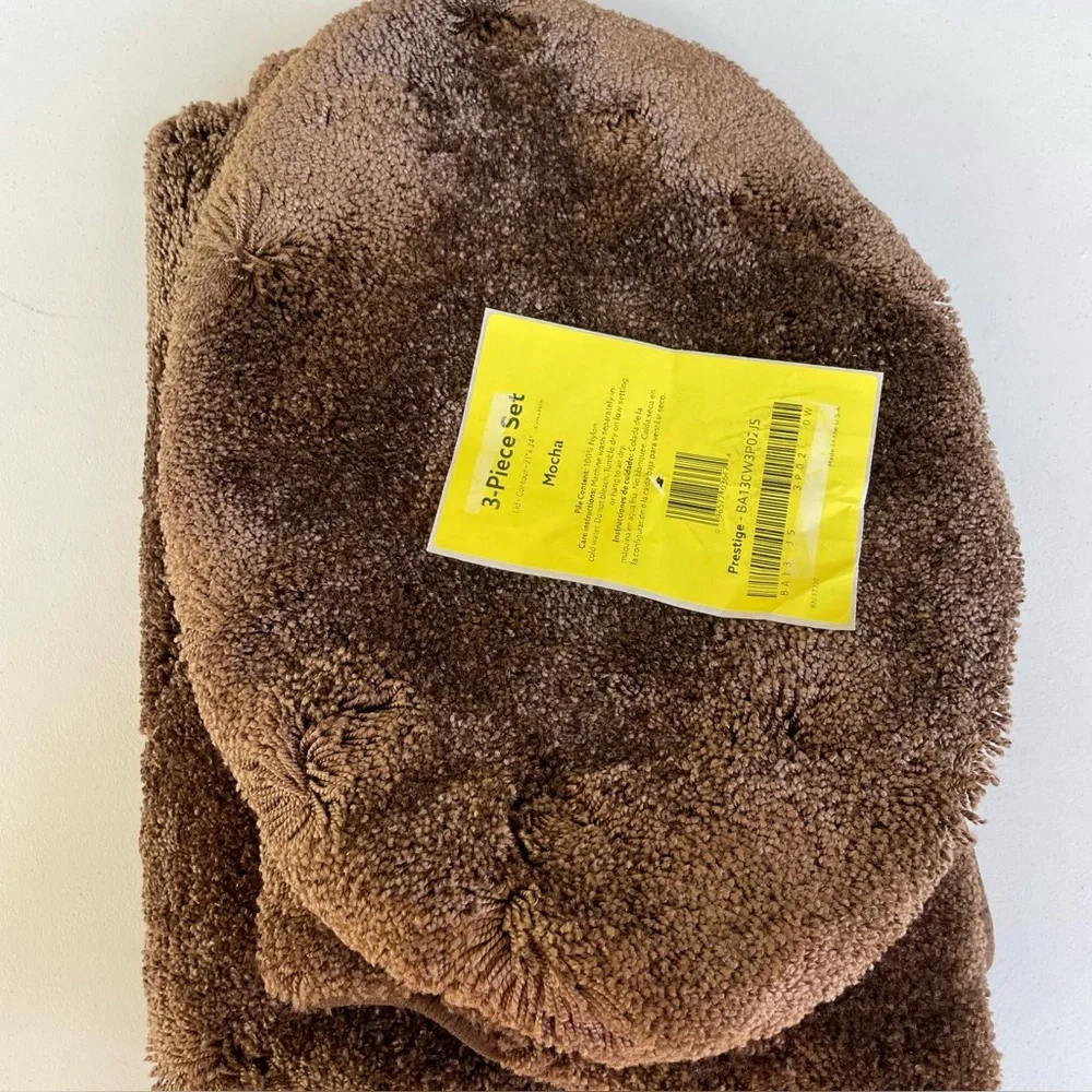 Garland Rug 3 Piece Traditional Bath Rug Set Brown New - Picture 2 of 7